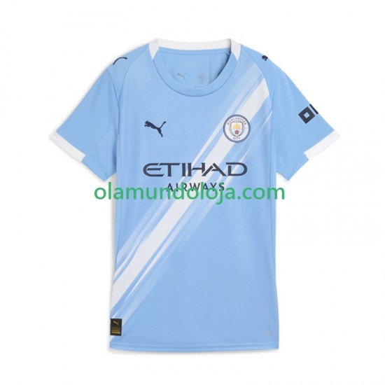 Camisola Manchester City Mulher Equipamento Primeiro 2025-2026 Manga Curta